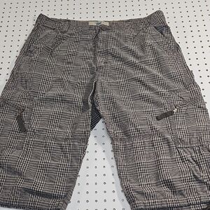 Wrangler Jeans Cargo Shorts Sz 38 Brown Plaid